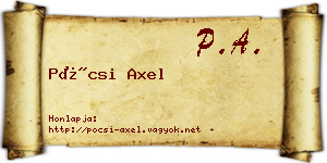 Pócsi Axel névjegykártya